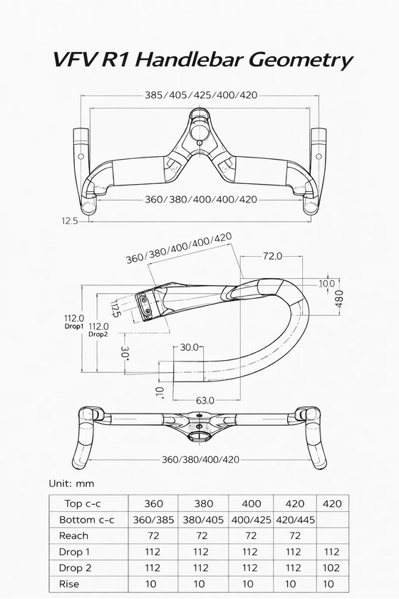 VoiceVelo VFV R1 Handlebar | Carbon Integrated bar